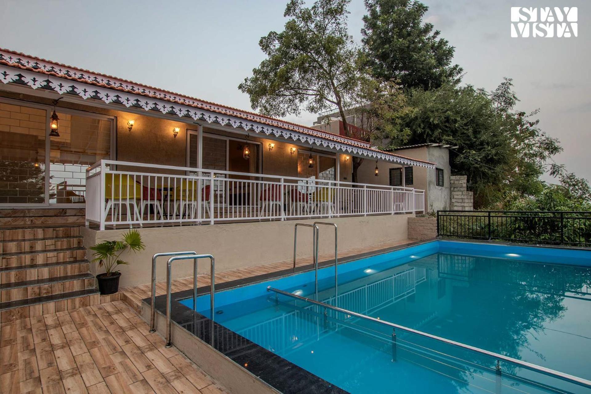 Stayvista'S Harvest Haven - Pool-View Villa With Deck & Machan Near Sula Nashik Bagian luar foto